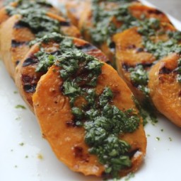 Grilled Sweet Potatoes with Cilantro-Lime Dressing