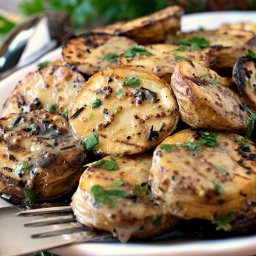 Grilled Yellow Potatoes with Mustard Sauce