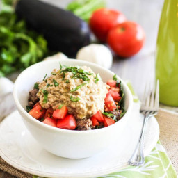 Ground Beef and Baba Ganoush Breakfast Bowl