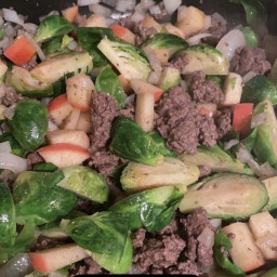 Ground Beef and Brussel Sprouts