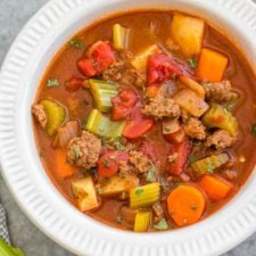 Ground Beef and Vegetable Soup: Whole30, Paleo, Gluten-Free
