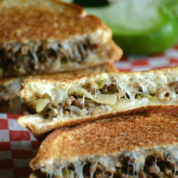 Ground Beef Philly Cheesesteak Grilled Cheese