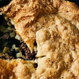 Ground Beef Pie with Broccoli Rabe and Provolone