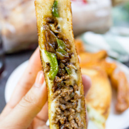 Ground Philly Cheesesteak Grilled Cheese