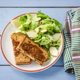 Gruyere, Pear, and Caramelized Onion Grilled Cheese with Butter Lettuce and