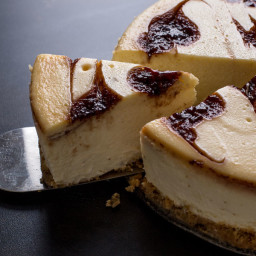 Habanero Cheesecake with Cherry Chocolate Swirl