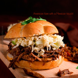 Habanero, Rum and Molasses Pulled Pork Sandwiches