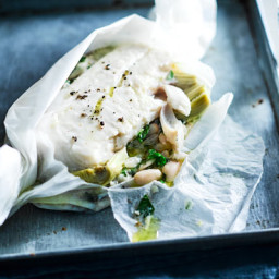 Haddock with cannellini beans and artichokes