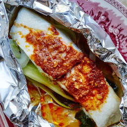 Halibut Foil Packs with Chile Butter