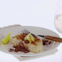 Halibut with Lemon-Butter and Crispy Shallots