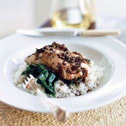 Halibut with Soy-Ginger Dressing Recipe