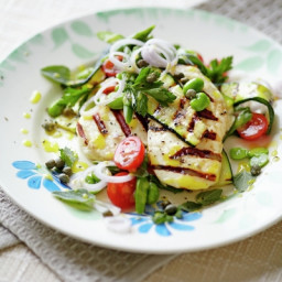 Halloumi with griddled vegetables
