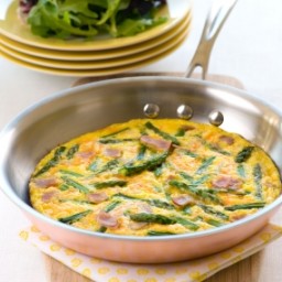 Ham and Asparagus Frittata with Spring Greens