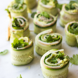 Ham and Cheese Cucumber Roll Ups