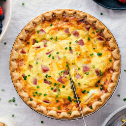 Ham and Cheese Quiche {EASIEST quiche!}
