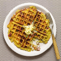 Ham and Gruyère Hash Brown Waffles