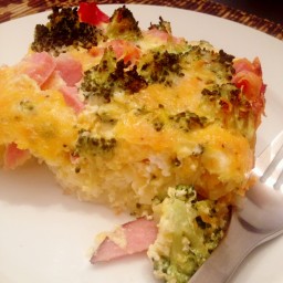 Ham & Broccoli Quiche with Potato Crust