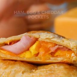 Ham Egg and Cheddar Pockets Recipe by Tasty
