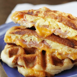 Ham, Egg, and Cheese Biscuit Wafflewiches
