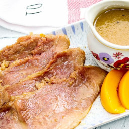 Ham With Peachy Brown Sugar Dijon Glaze-Annette's