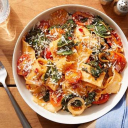 Hand-Cut Pappardelle with Calabrian Chile-Tomato Sauce & Kale