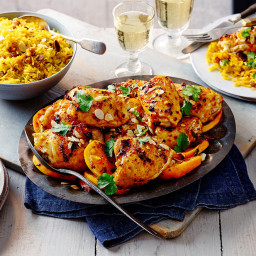 Harissa and Orange Chicken Thighs with Spiced Rice