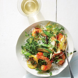 Harissa Shrimp And Summer Vegetable Sauté