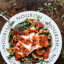 Harissa-Spiced Salmon Salad With Sweet Curry Vinaigrette