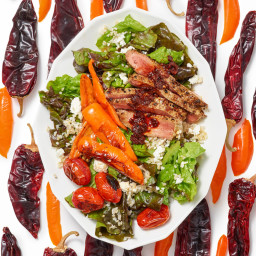 Harissa-Spiked Steak Salad with Blistered Chiles