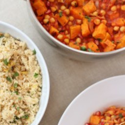 Harissa, Sweet Potato and Chickpea Tagine with Lemon and Coriander Couscous