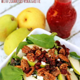 Harvest Pear Salad with Cranberry Vinaigrette Dressing