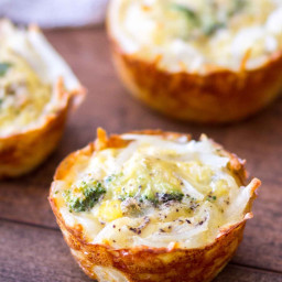 Hash Brown Crusted Broccoli & Cheddar Quiche Cups