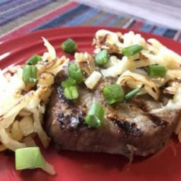 Hash Brown Topped Steak