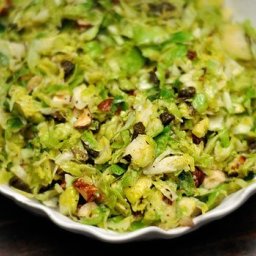 Hashed Brussels Sprouts with Hazelnuts and Fried Capers