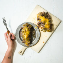 Hasselback Philly Cheddar Cheesesteak