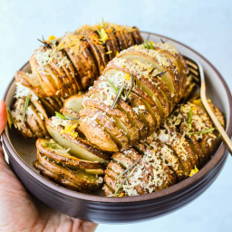 Hasselback Potatoes With Parmesan & Rosemary