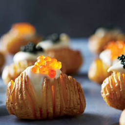 Hasseltots with Crème Fraîche and Caviar