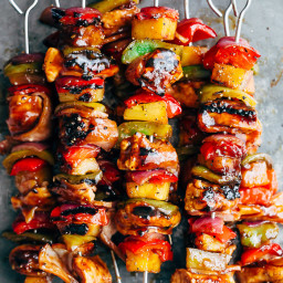 Hawaiian Chicken + Bacon Pineapple Kebabs