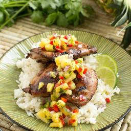 Hawaiian Coconut Grilled Chicken with Pineapple Salsa