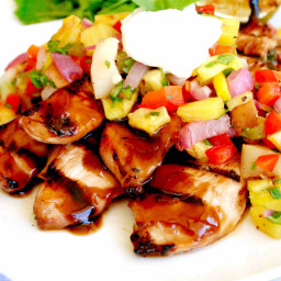 Hawaiian Grilled Chicken Teriyaki with Pineapple Jicama Salsa