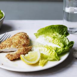 Hazelnut and parmesan-crusted chicken