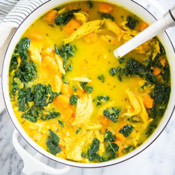 Healing Chicken Soup with Ginger and Turmeric