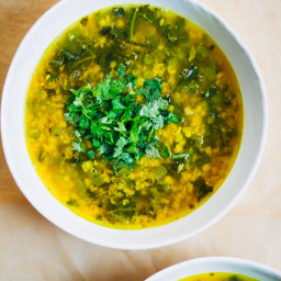 Healing Lentil Soup w/ Turmeric + Summer Vegetables
