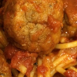 Healthier Italian Spaghetti Sauce with Meatballs