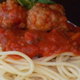 Healthier Italian Spaghetti Sauce with Meatballs Recipe