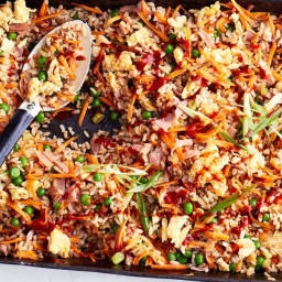 Healthier one-pan baked fried rice