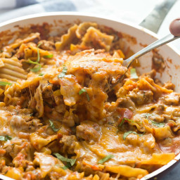 Healthier One Pot Skillet Lasagna: a 30 Minute Meal!