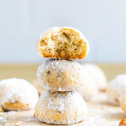Healthier Snowball Cookies (Gluten-free + Vegan)