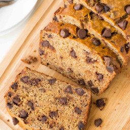 Healthy Banana Bread with Chocolate Chips