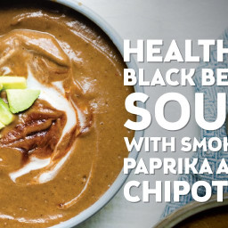 Healthy Black Bean Soup with Smoked Paprika and Chipotle